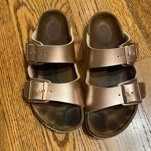 Kids Arizona Birkenstocks Electric Metal Copper rose gold